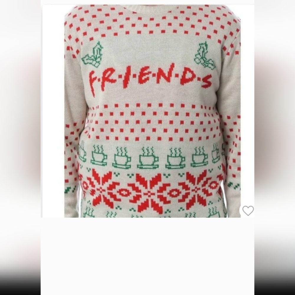 EUC Friends UNISEX XL UGLY CREAM, RED AND GREEN Christmas Sweater